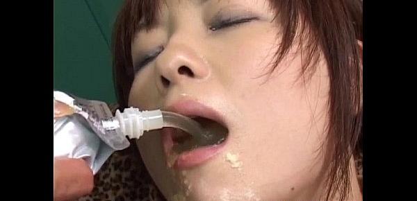  Mika Sonohara gets cream on hot jugs and cunt